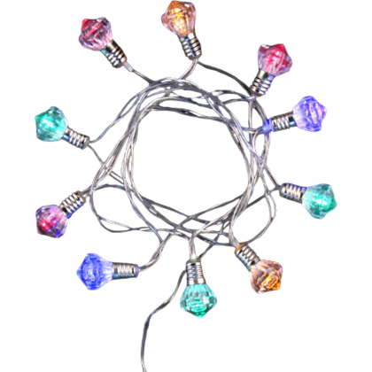 Гирлянда электрическая LED "Нить" с насадками "Фонарик", 2 м, тепло-белый