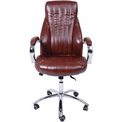 Кресло для руководителя AksHome "Mastif", экокожа, хром, темно-коричневый - 2