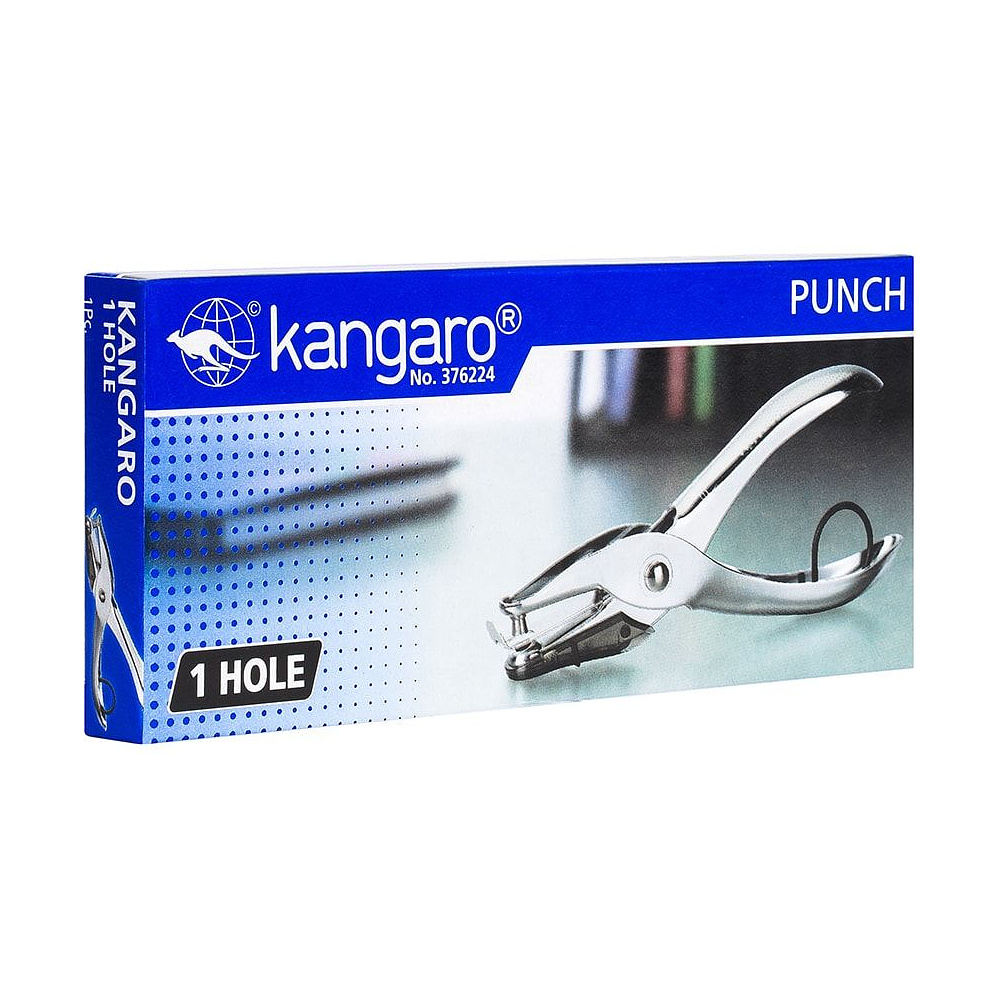Дырокол Kangaro "One Hole", 10 листов, металлик, -50% - 2