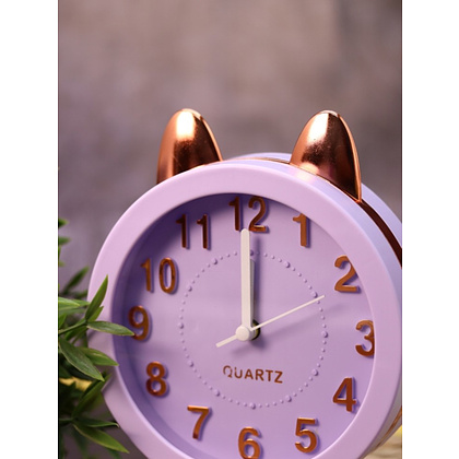 Часы-будильник настольные "Golden awakening Kitty", фиолетовый  - 4