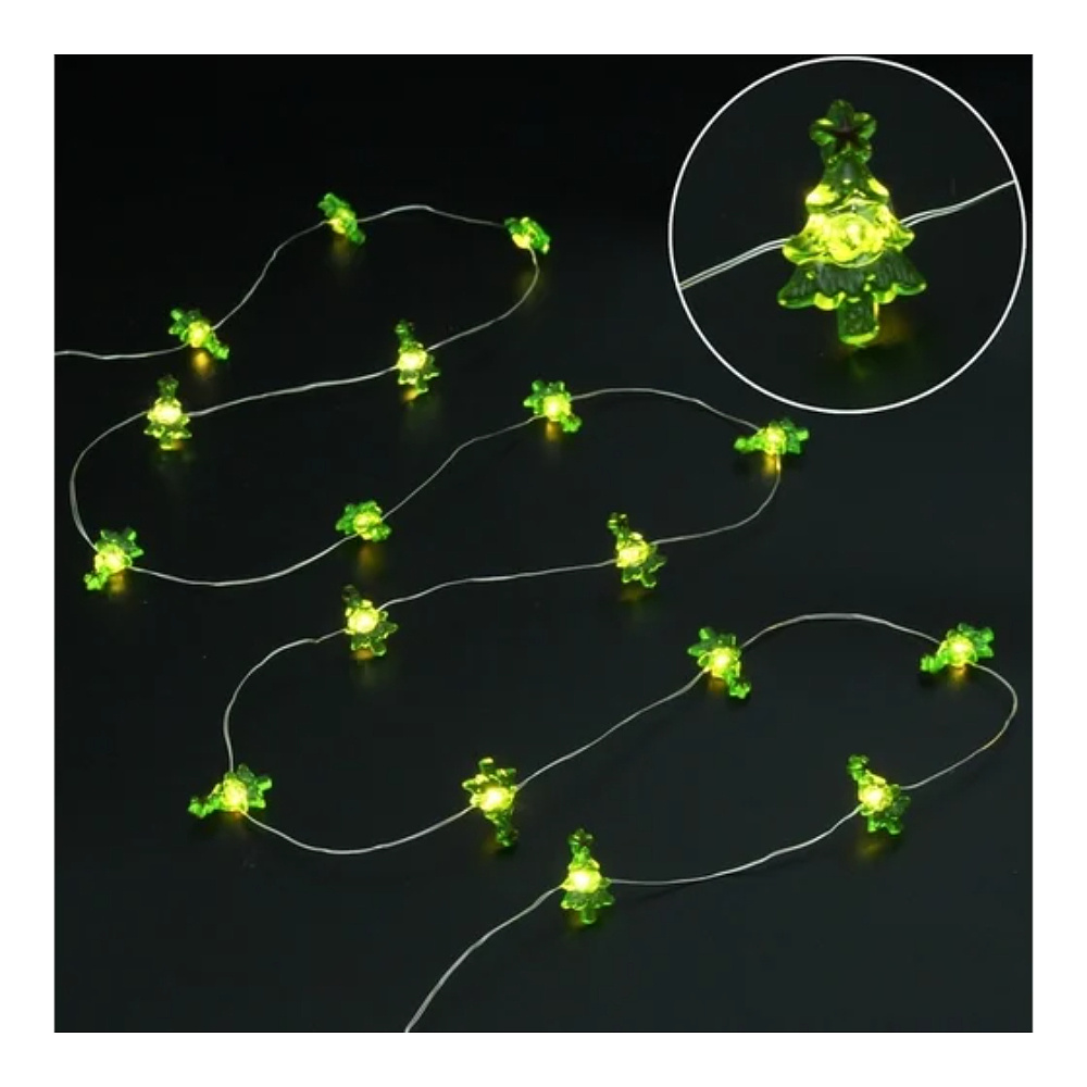 Гирлянда LED "Ёлочка новогодняя", 2,9x1,8см, 2 м, теплый белый - 5