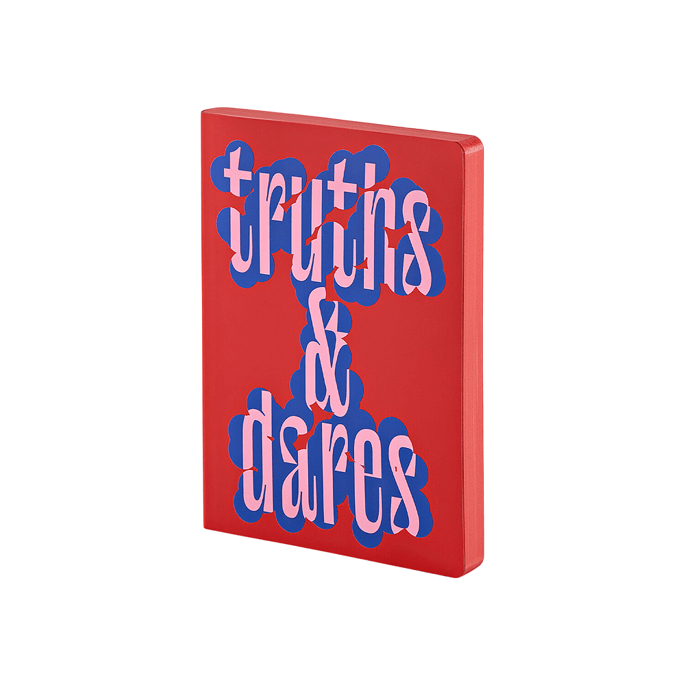 Блокнот "Truth&dares", А5+, 128 листов, в точку, красный, срез красный