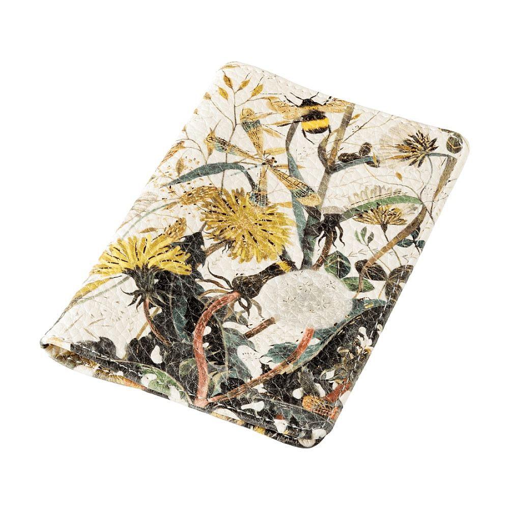 Обложка для паспорта "Flora. Одуванчики", кожзам, бежевый - 2