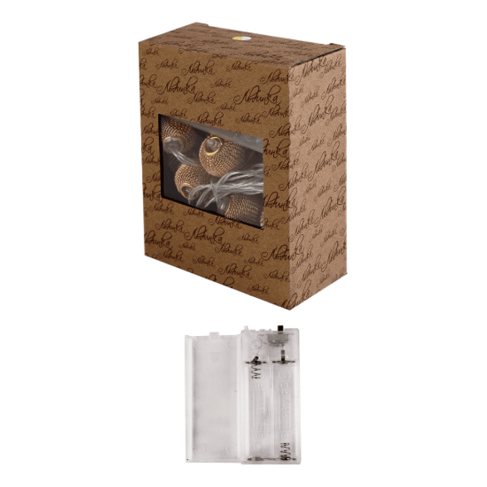 Гирлянда электрическая LED "Нить" с насадками "Ажурный шар 2", 5 м, тепло-белый