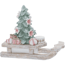 Фигурка "Елочка на санках", 10.5х12.5 см, разноцветный