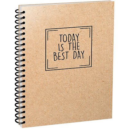 Блокнот "Today is the best day", A5, 64 листа, линейка, коричневый