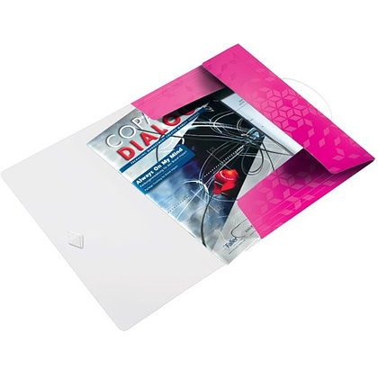 Папка на резинках "Leitz Wow", A4, 15 мм, пластик, розовый - 3