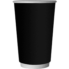Стакан картонный 400 мл, 18 шт, 2 слоя, черный