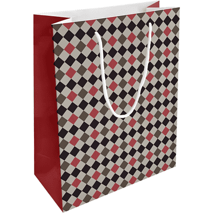 Пакет бумажный подарочный "Cage", 25х32х12 см, красный