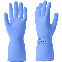 Перчатки латексные HQ Profiline, р-р L, с х/б покрытием, синий