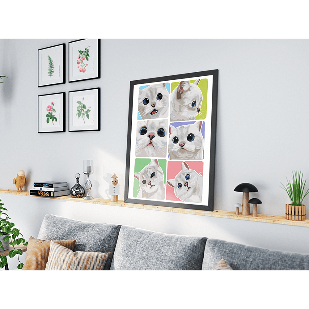 Картина по номерам "Эмоции белого котика" - 3 Картина по номерам "Эмоции белого котика" - 3