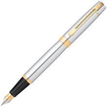 Ручка перьевая "Sheaffer 300 Chrome", M, серебристый, золотистый, патрон черный, синий