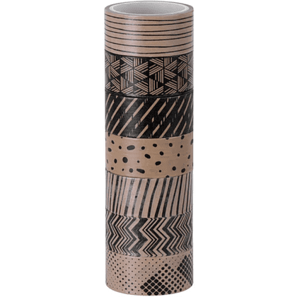 Клейкая лента "Кофейные цвета", 15x3 мм/м, ассорти