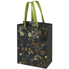 Пакет бумажный подарочный "Flora. Лесные ягоды", 18x23x10 см, зеленый