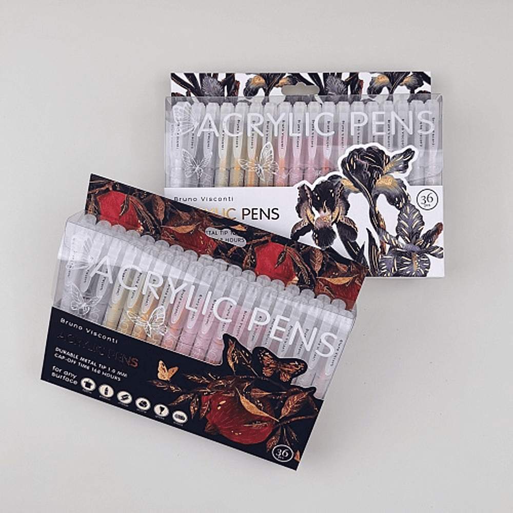 Набор ручек акриловых "Flora. Гранат", 1 мм., шариковые, пластиковые, 36 штук - 5