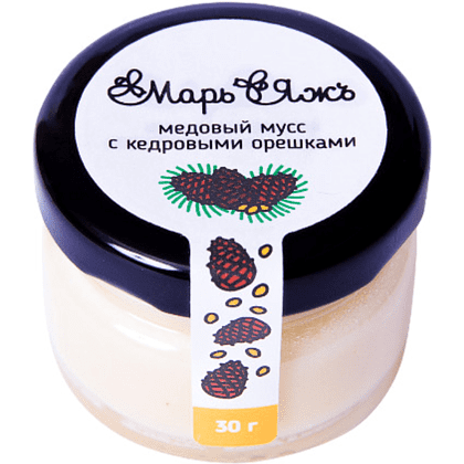 Медовый мусс "МарьЯжъ" с кедровыми орешками, 30 гр