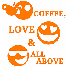 Кружка "Coffee, love & all above", керамика, 330 мл, белый, оранжевый