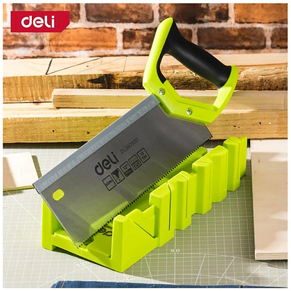 Стусло с ножовкой Deli GS EDL580900, 22.5°/45°/90°, 13 TPI, 300 мм, черный, зеленый - 16