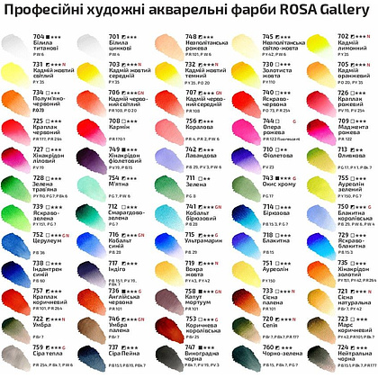 Краски акварельные "ROSA Gallery", 724 нейтральный черный, кювета - 2
