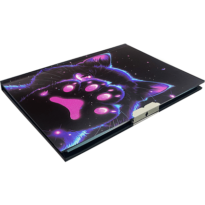 Книга записная "Cosmo Cat", А6, 110x150 мм, 56 листов, в линейку, с замком, черный - 3
