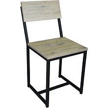 Стул ALLERD RION, металл, ЛДСП, черный муар, Дуб Нокс