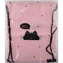 Мешок для обуви "Sweetest cat", розовый, черный