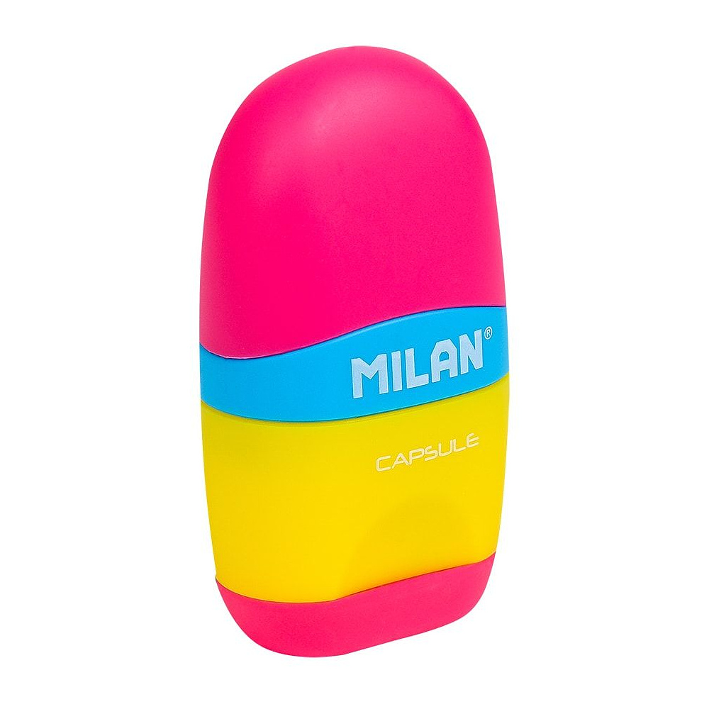 Ластик-точилка Milan "Capsule Mix", 1 отверстие, с контейнером - 2