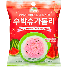 Сахарная вата "Watermelon Sugar Lollies", 10 гр., с кусочками печенья со вкусом арбуза