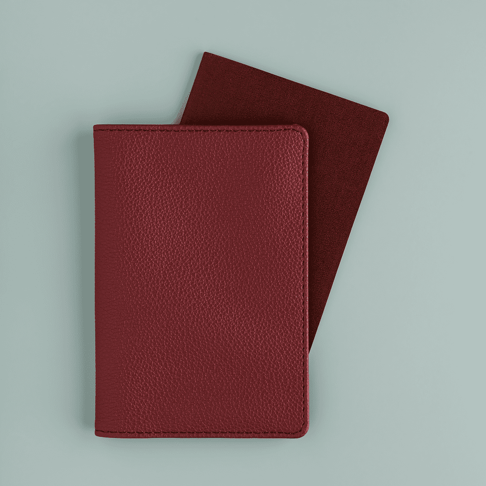 Обложка для паспорта "Бордовый", кожзам - 5