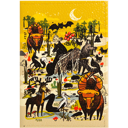 Обложка для паспорта "Животные", разноцветный