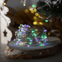 Гирлянда электрическая LED "Нить" с насадками "Роса" 10 м, мультиколор