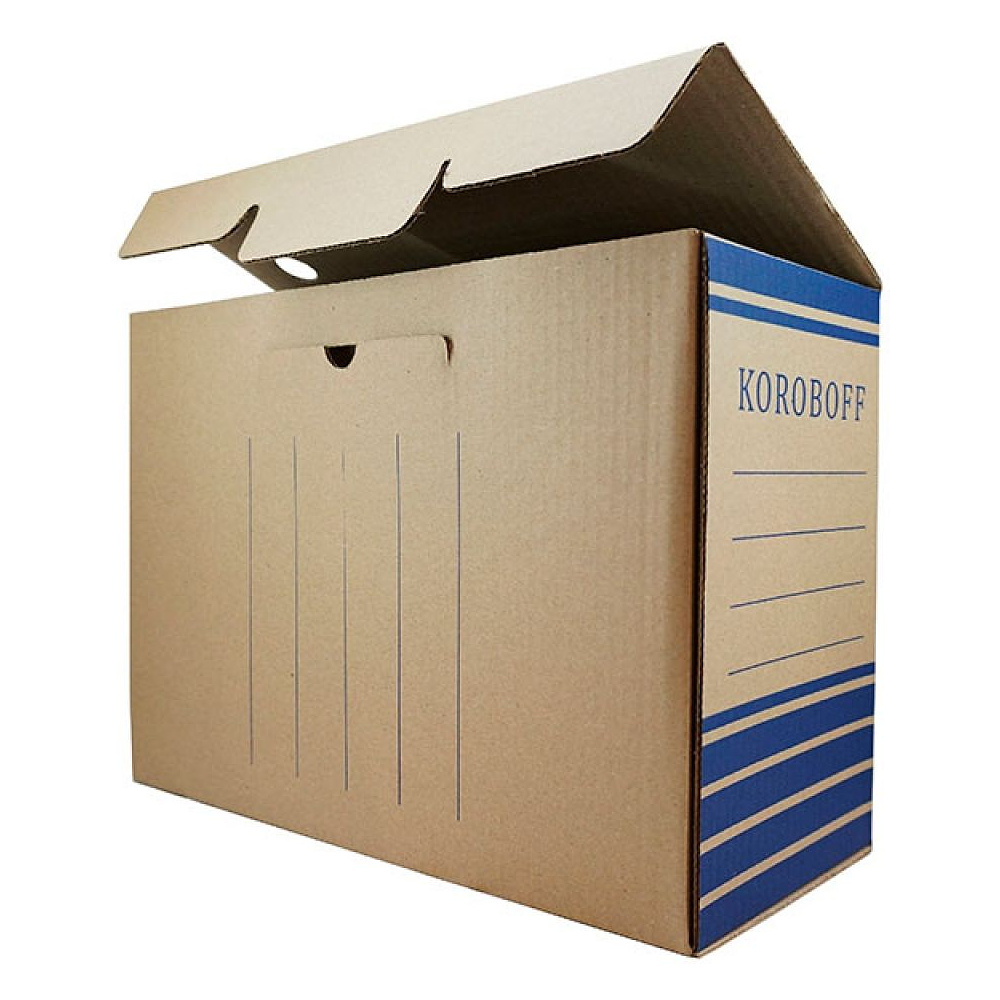 Коробка архивная "Koroboff", 80x322x240 мм, синий - 5