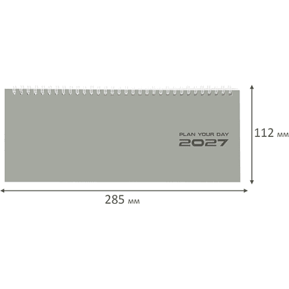 Планинг датированный "Grey style" на 2027 год, 285x112 мм, 128 страниц, серый - 6