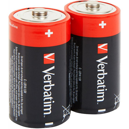 Батарейки алкалиновые Verbatim "C/LR14", 2 шт