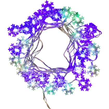 Гирлянда электрическая LED "Нить" с насадками "Снежинка", 4,5 м, мультиколор