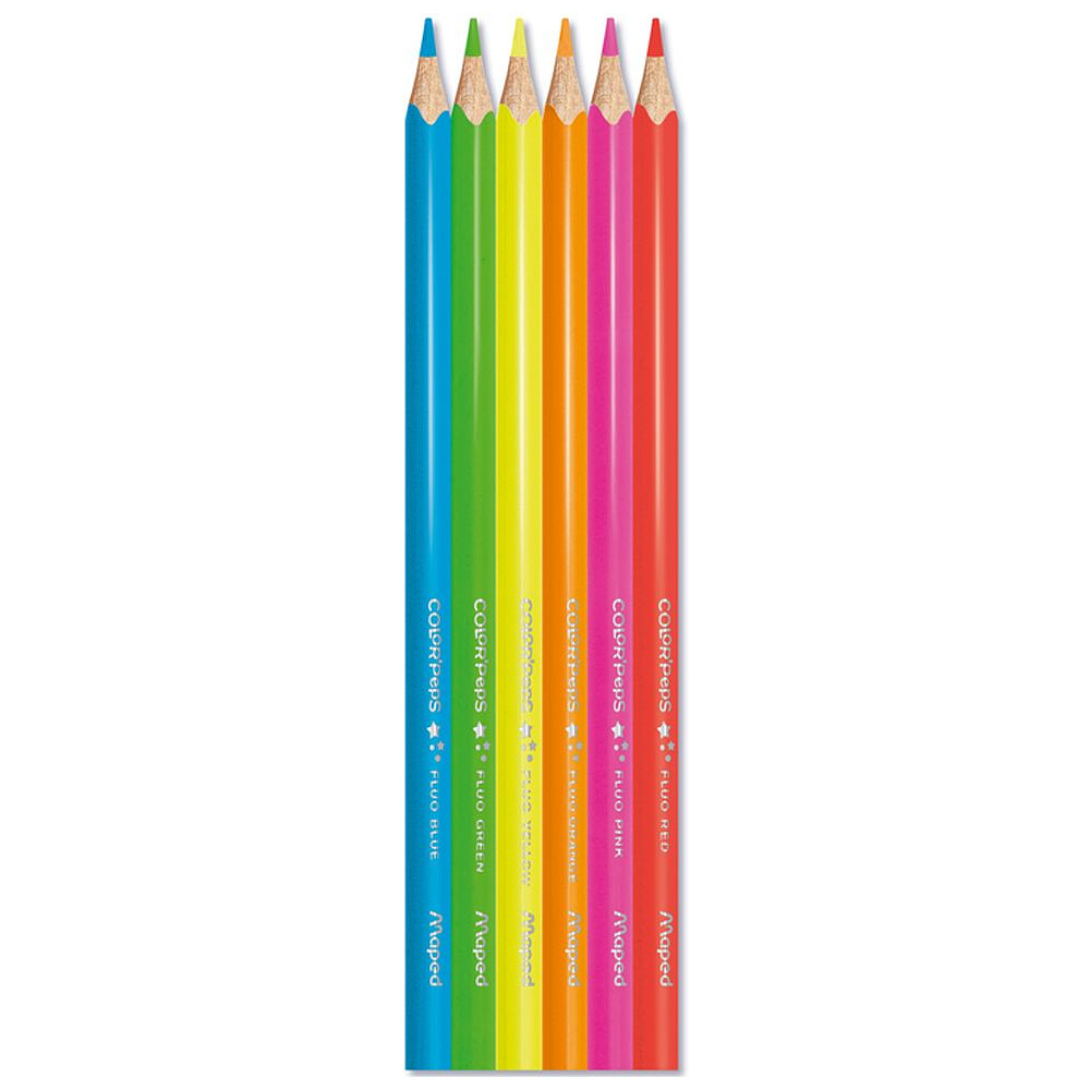 Цветные карандаши флуоресцентные Maped "Color'Peps Fluo", 6 цветов, -50% - 2