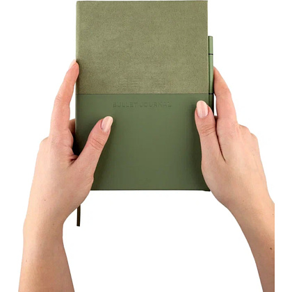 Блокнот "Стихия. Bullet Journal", А5, 80 листов, в точку, оливковый - 21