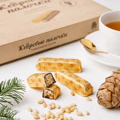 Конфеты "Кедровые палочки", 120 гр, грильяж в шоколадной глазури - 2