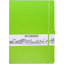 Скетчбук "Sketchmarker", 21x29,7 см, 140 г/м2, 80 листов, зеленый луг