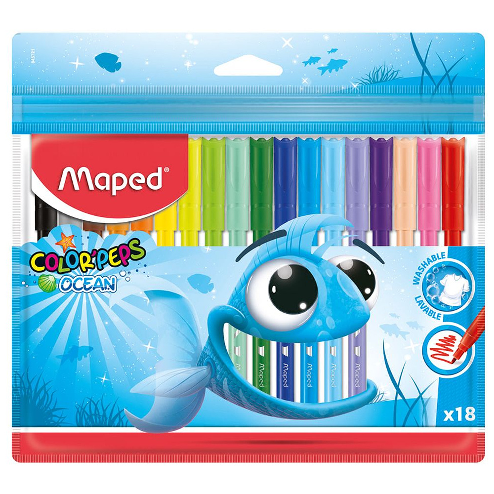 Фломастеры "Color Peps Ocean", 18 шт, -30%