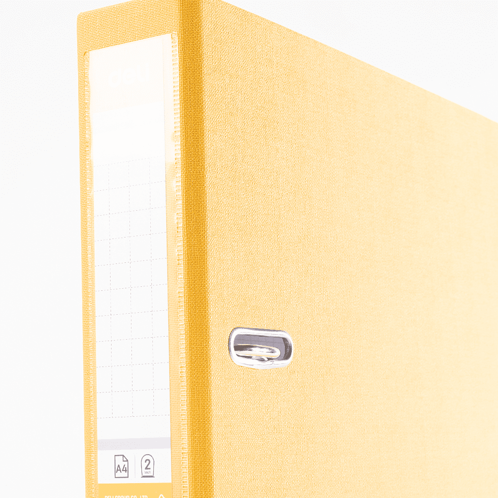 Папка-регистратор "Deli", А4, 50 мм, желтый - 2