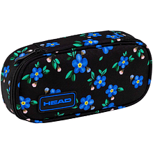 Пенал "Blue Flowers", 1 отделение, черный