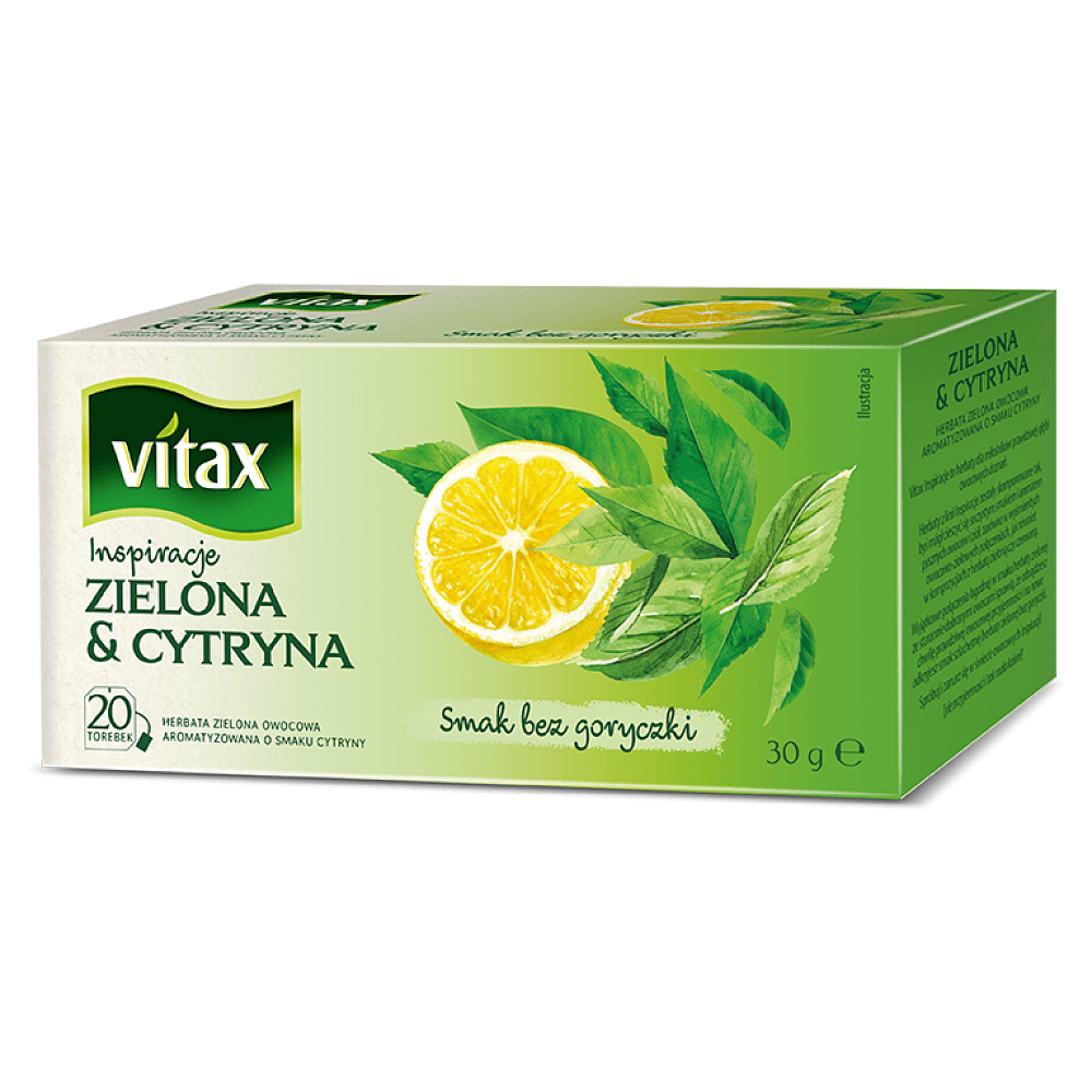 Чай "Vitax", 20x 1.5 г, зеленый, со вкусом лимона
