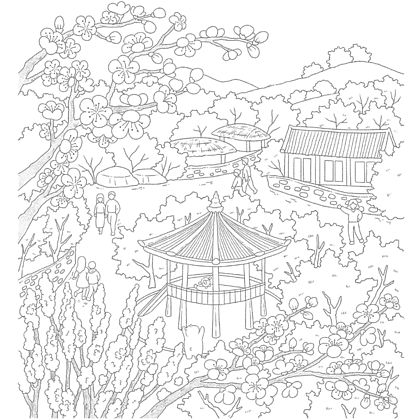 Раскраска "Весеннее путешествие по Корее. Раскраска-антистресс", Чон Сон Джин - 6