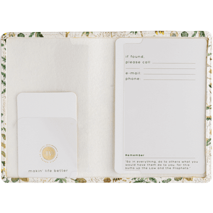 Обложка для паспорта "Flora. Луговые травы" кожзам., белый - 3