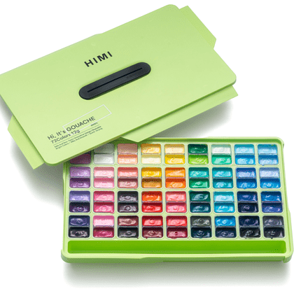 Краски гуашевые "Himi Jelly Cup", набор 72 цветов, 12 мл, кювета, пластиковый футляр - 3