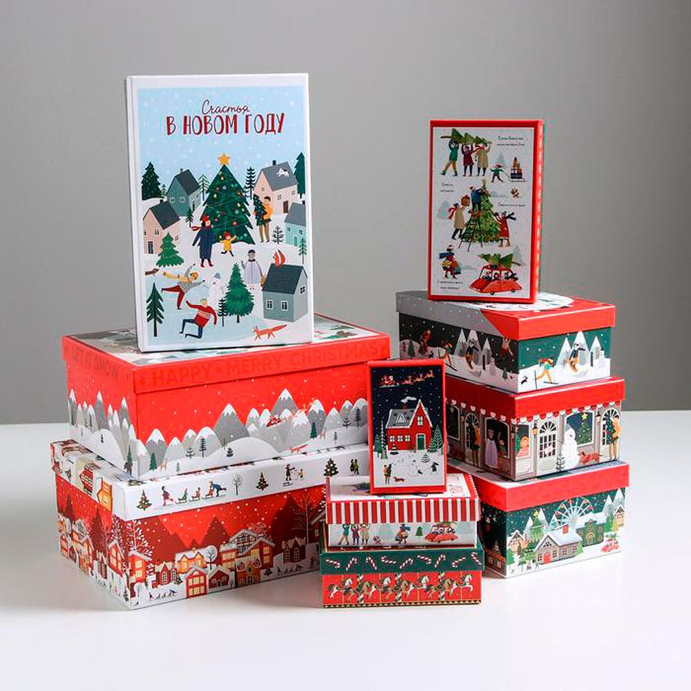 Коробка подарочная "Новогодние истории", 10 шт
