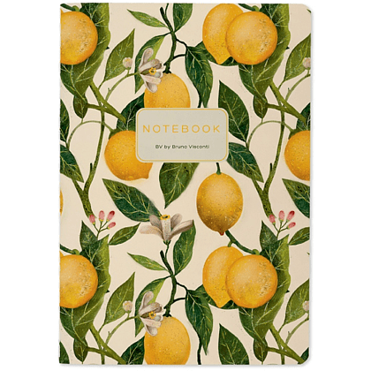 Тетрадь  "Flora. Paradise. Lemons", A5, 40 листов, линейка, белый, желтый