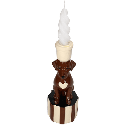 Подсвечник полирезиновый "Dachshund", 7.5х10х21.5 см, коричневый - 3