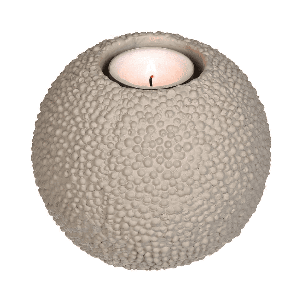 Подсвечник "Candle Holder Ivory", бетон, слоновая кость